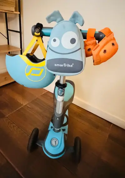 Scooter  infantil 3 en 1  con casco - miniatura 1