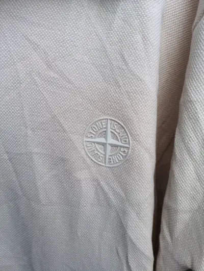 Polerón stone island  beige con capucha - miniatura 3