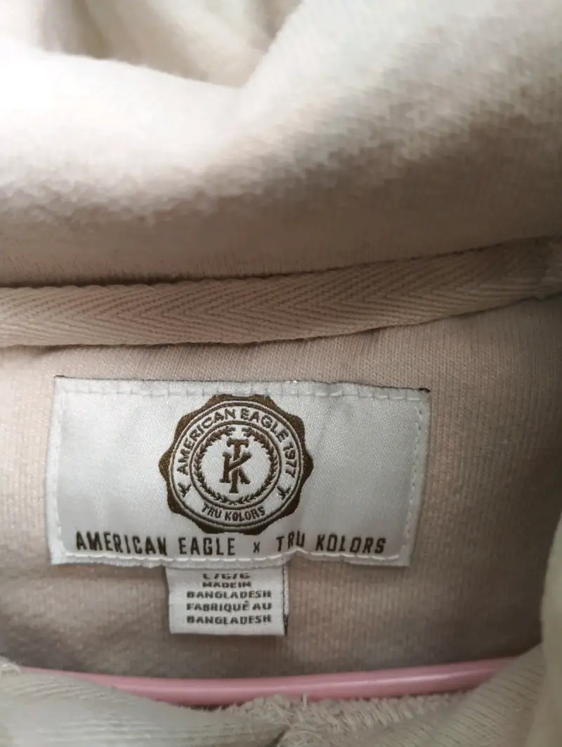Polerón american eagle  con capucha beige - 3