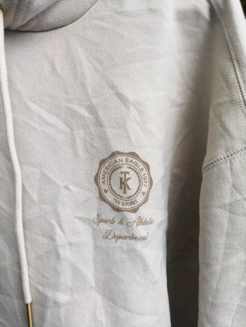 Polerón american eagle  con capucha beige - 4