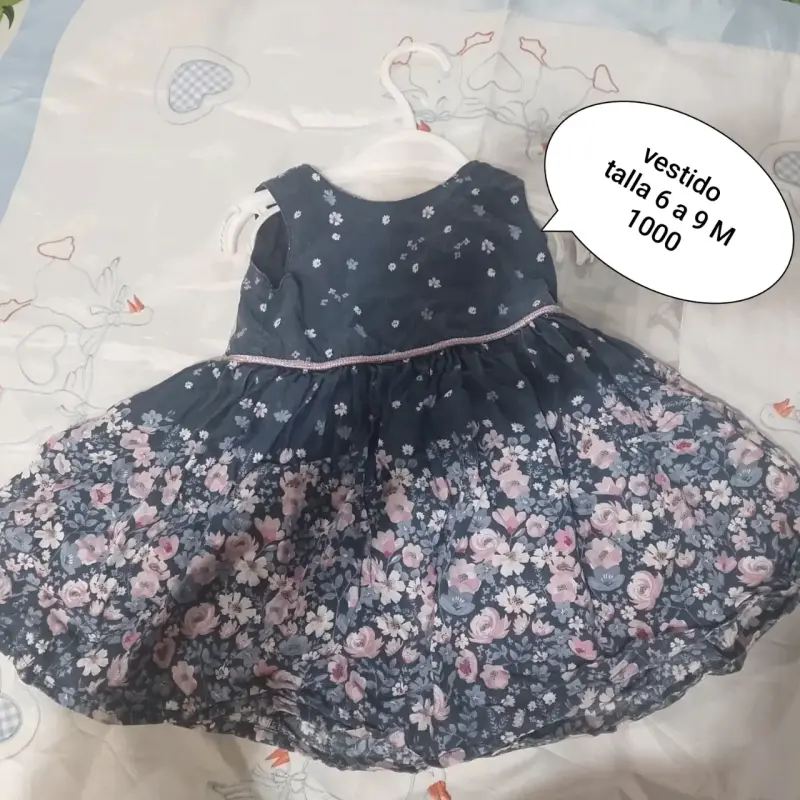 Vestido de encaje rosa talla 12M - 3