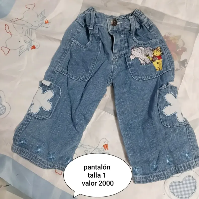 Pantalón infantil bordado azul - 1