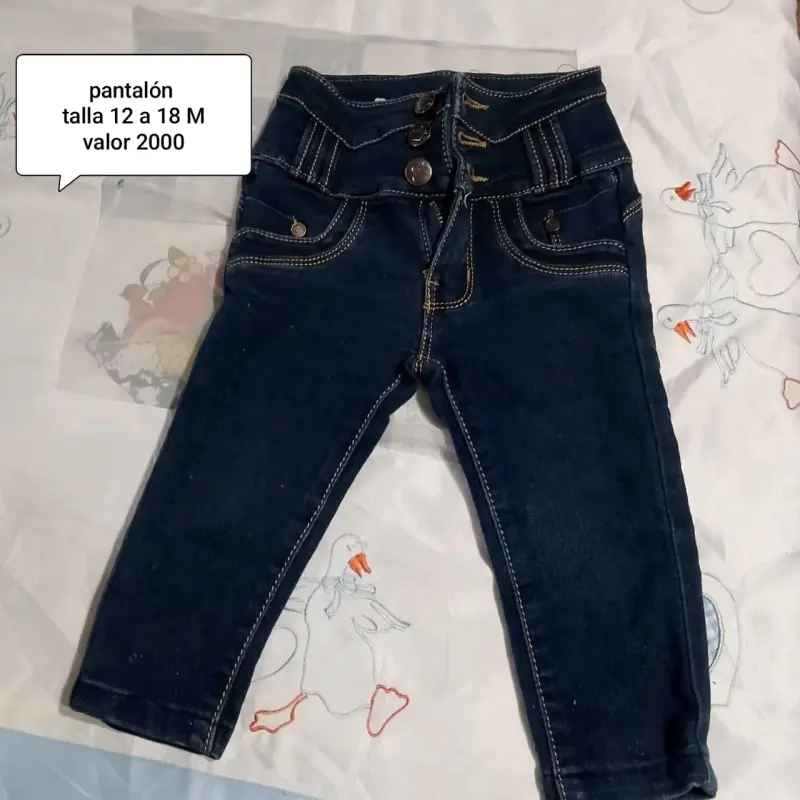 Pantalón infantil bordado azul - 2