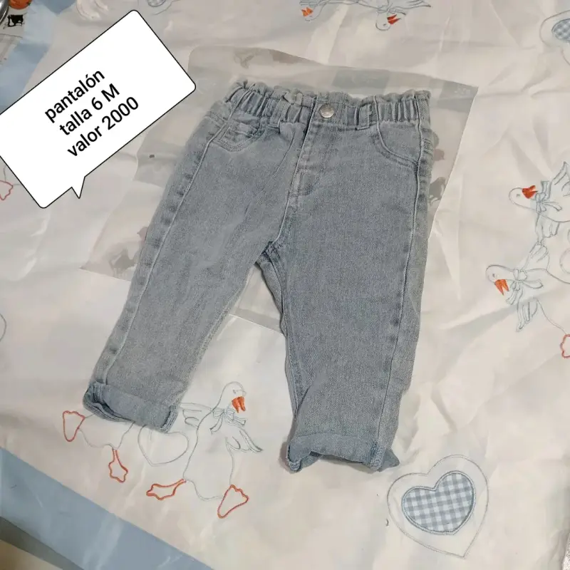 Pantalón infantil bordado azul - 4