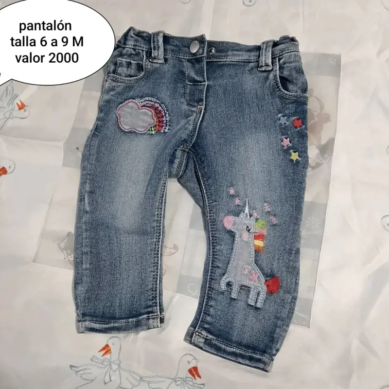 Pantalón infantil bordado azul - 5