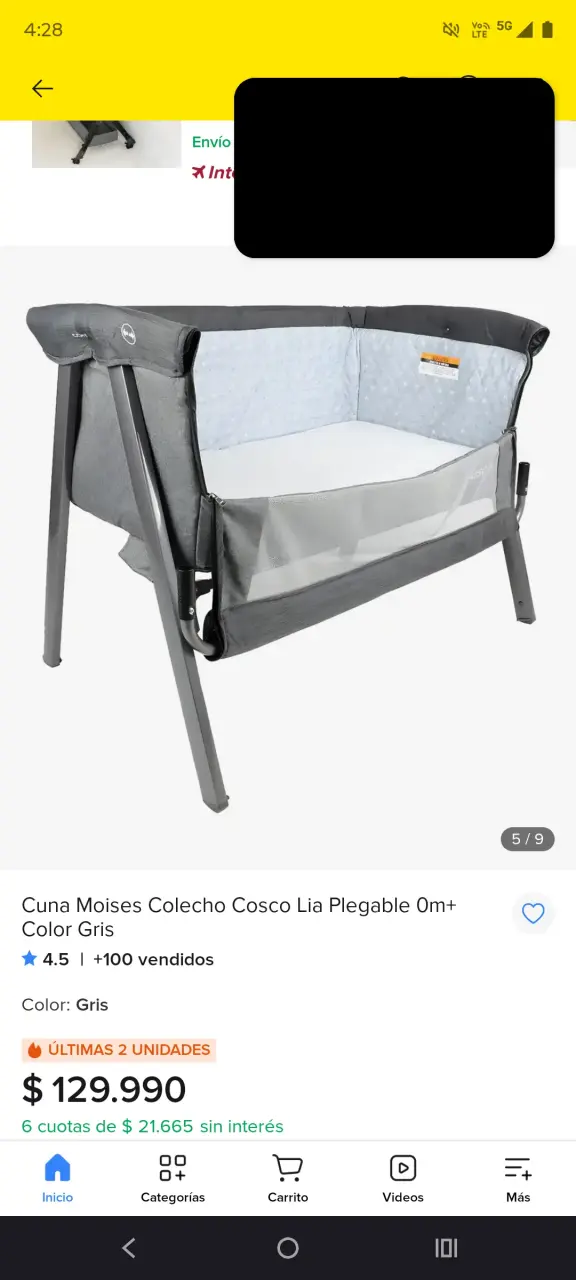 Cuna colecho gris - 4