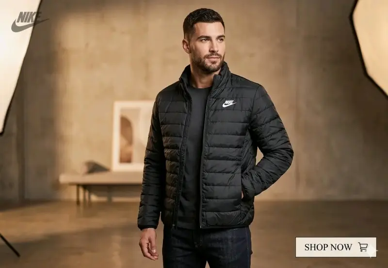Chaqueta acolchada negra Nike - 1