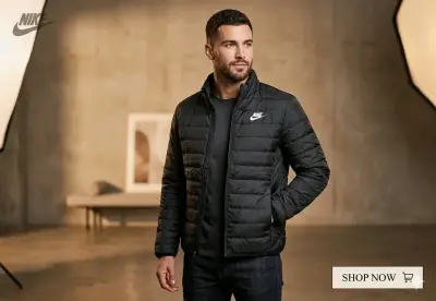Chaqueta acolchada negra Nike - miniatura 1