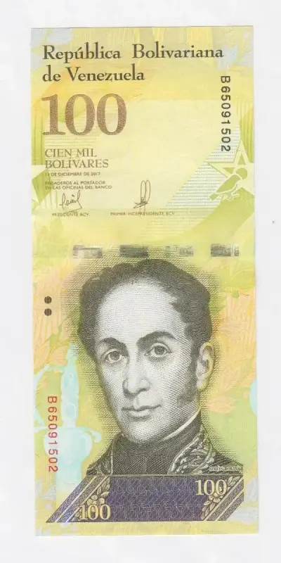 Billete Venezuela 100 Mil Bolivares 13 Dic 2017 - miniatura 1