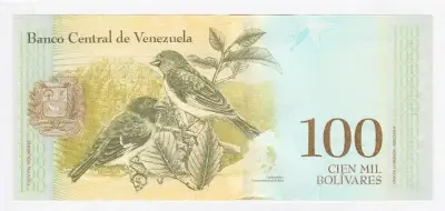 Billete Venezuela 100 Mil Bolivares 13 Dic 2017 - miniatura 2