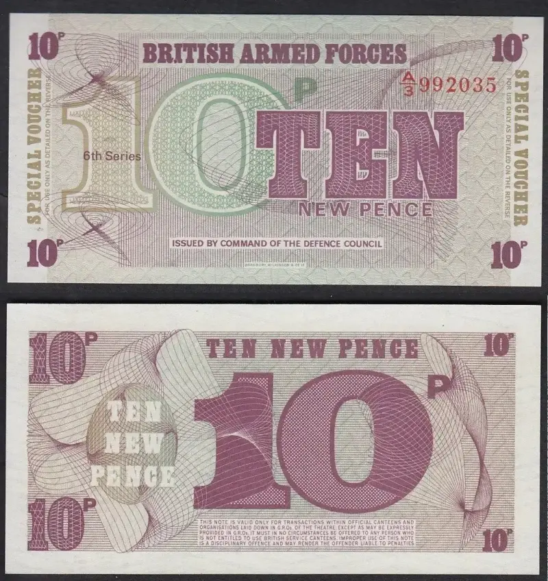 Billete Inglaterra British Armed 10 Pence Unc