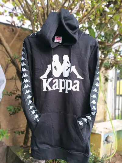 Polerón Kappa negro con capucha - miniatura 1