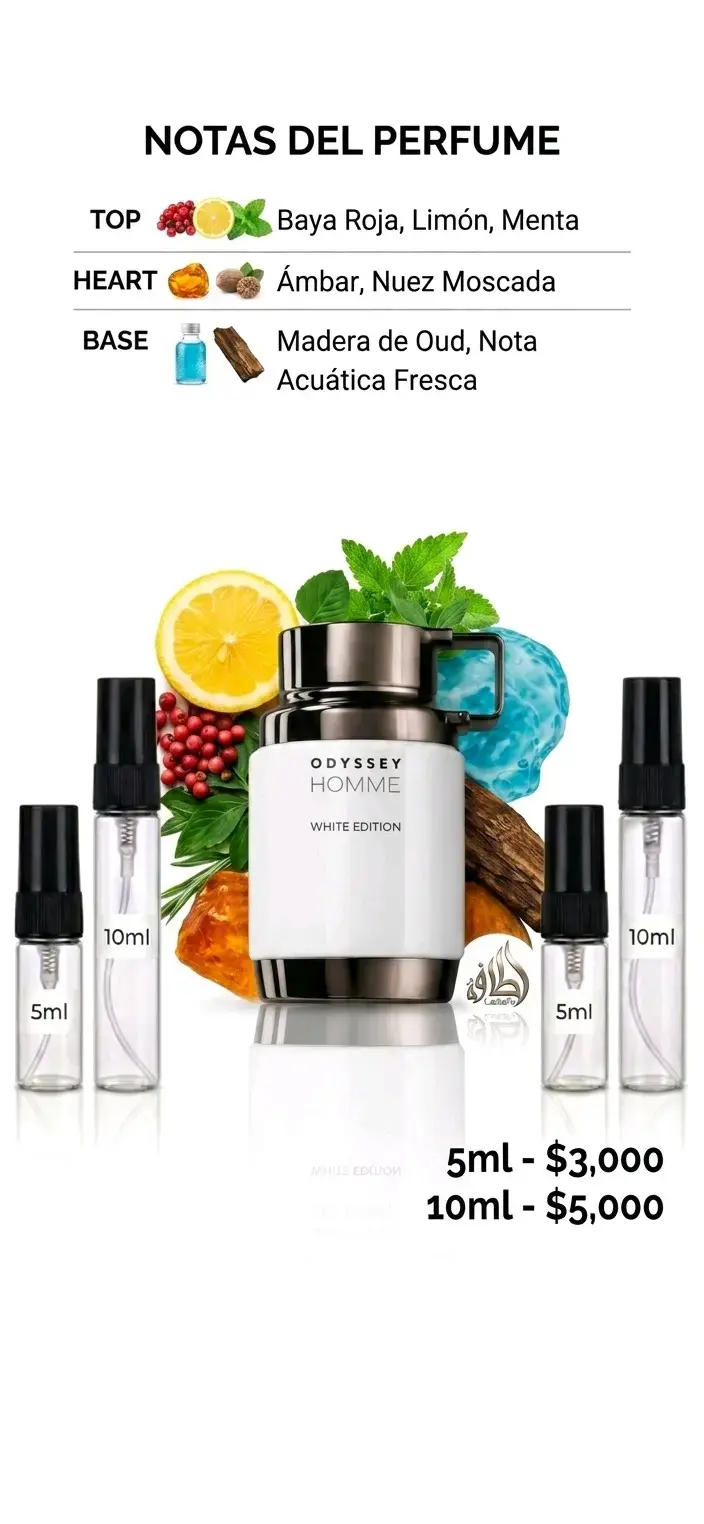 Perfume Odyssey Homme 5ml y 10ml