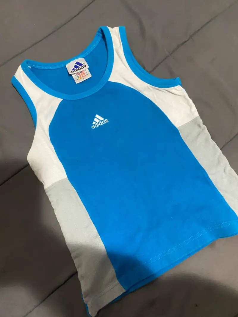 Polera sin mangas Adidas azul - 1