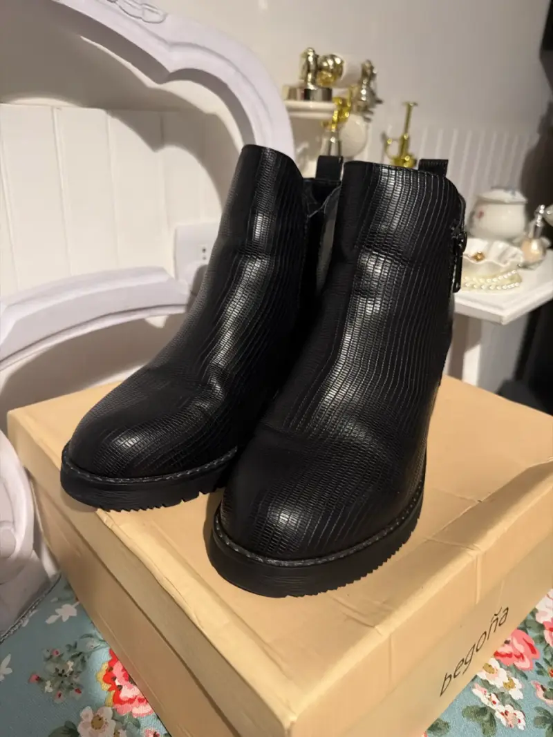 Botines de cuero negros 38 - 1