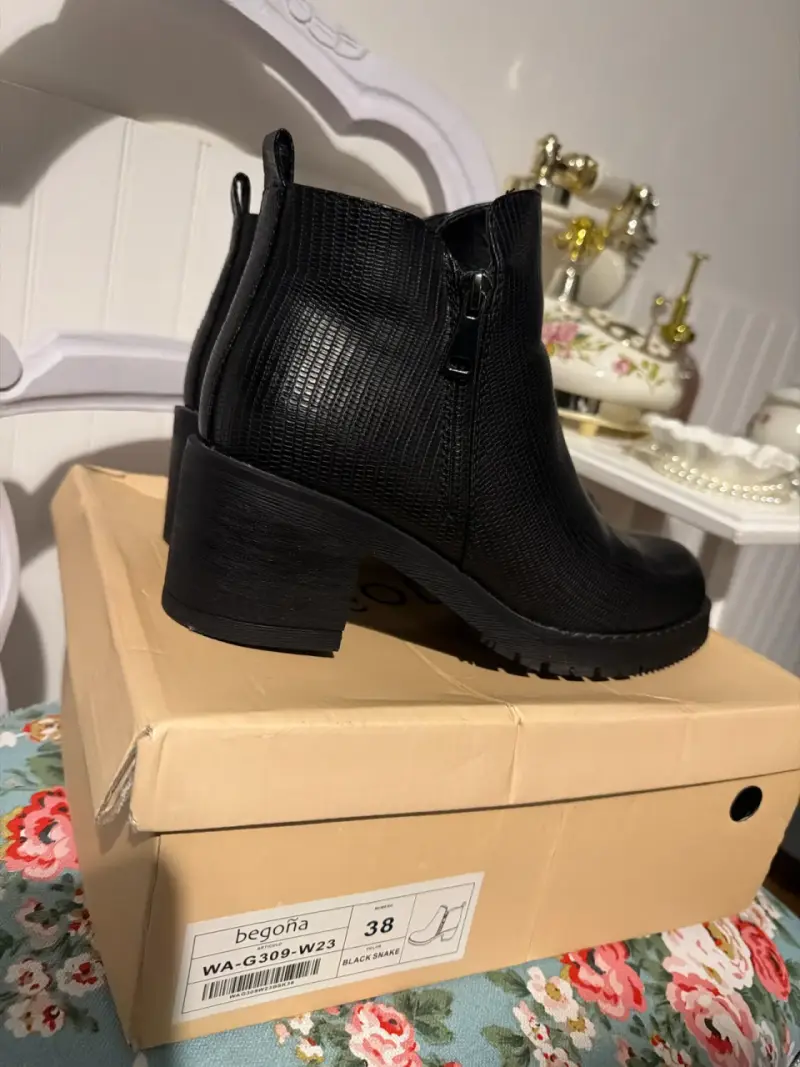 Botines de cuero negros 38 - 3