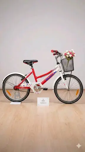 Bicicleta para niña blanca y roja