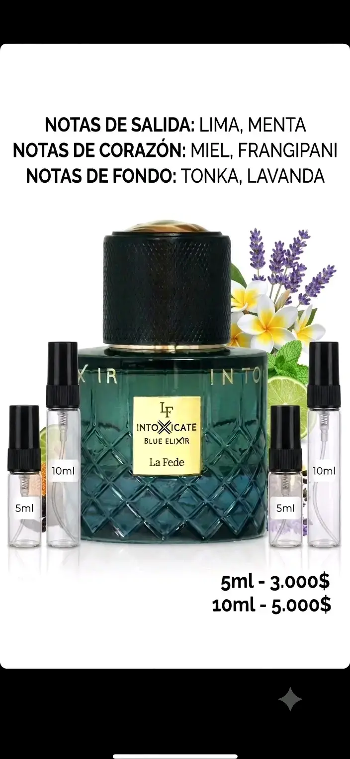 Perfume Intoxicate Blue Elixir 5ml y 10ml