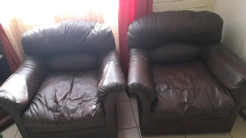 ¡¡Regalo !!!,Par de sillones de cuero marrón