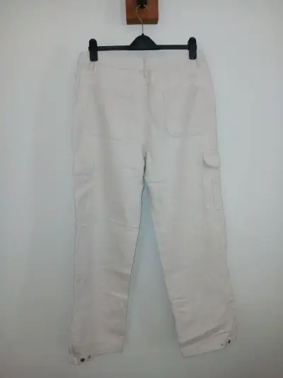 Pantalones cargo color crema 46 - miniatura 2