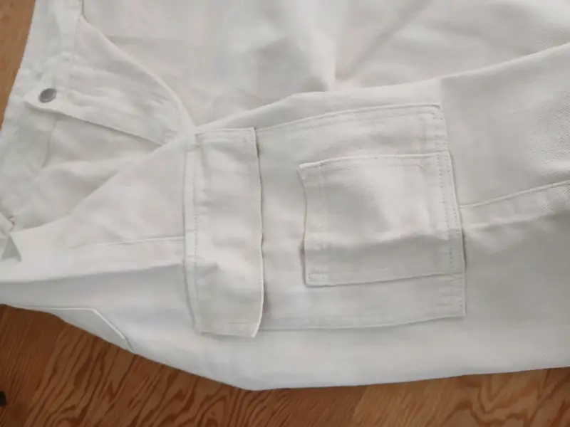 Pantalones cargo color crema 46 - 4