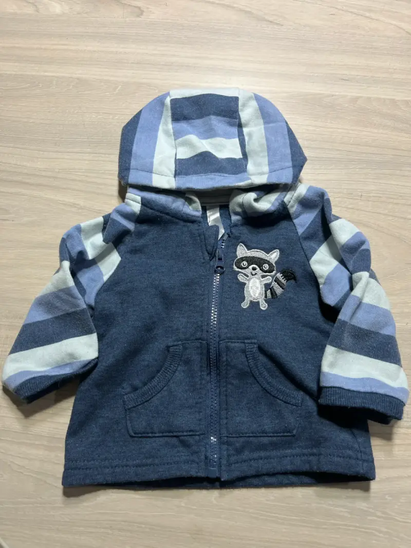 Polerón azul con capucha infantil