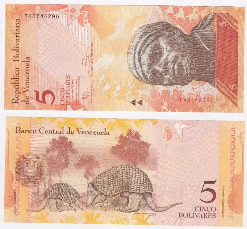 Billete Venezuela 5 Bolivares 2014 Unc Nuevo