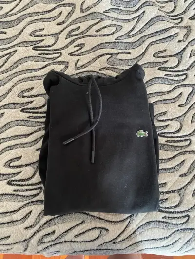 Polerón negro con capucha Lacoste - miniatura 2
