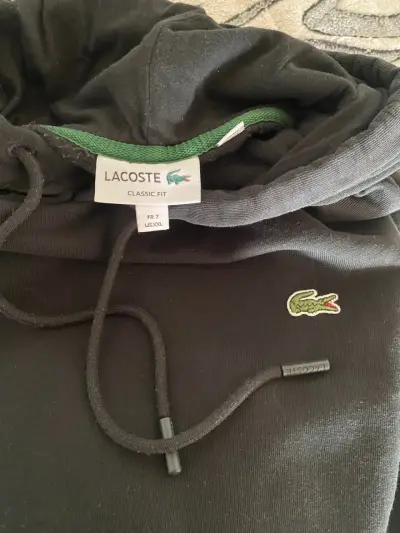 Polerón negro con capucha Lacoste - miniatura 4