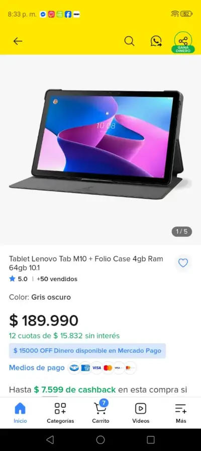 Tablet Lenovo Tab M10 gris oscuro - miniatura 1