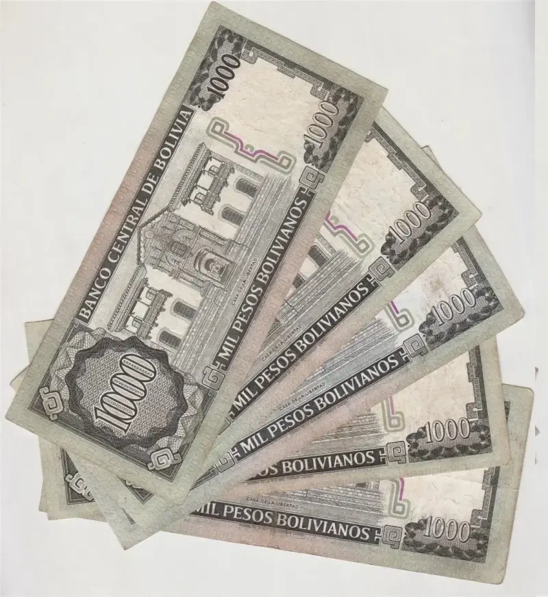 Billete Bolivia 1000 Bolivianos 1982 - 2