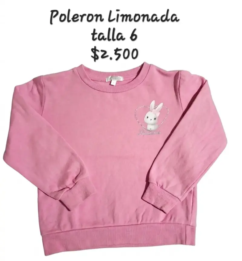 Polerón rosa Limonada talla 6