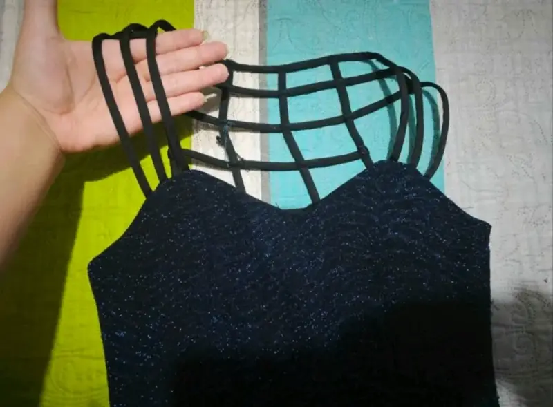 Vestido azul con negro - 3