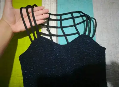 Vestido azul con negro - miniatura 3