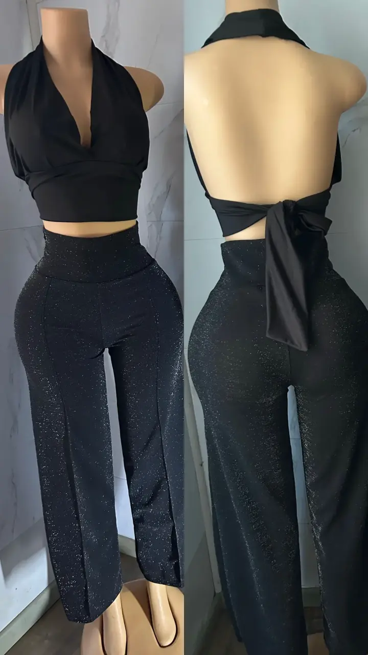 Pantalón brillante estilo flare nuevo
