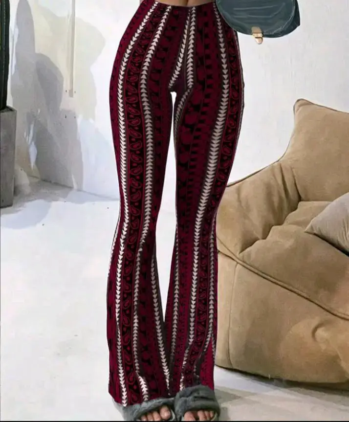Pantalon acampanado estampado Talla M - 3