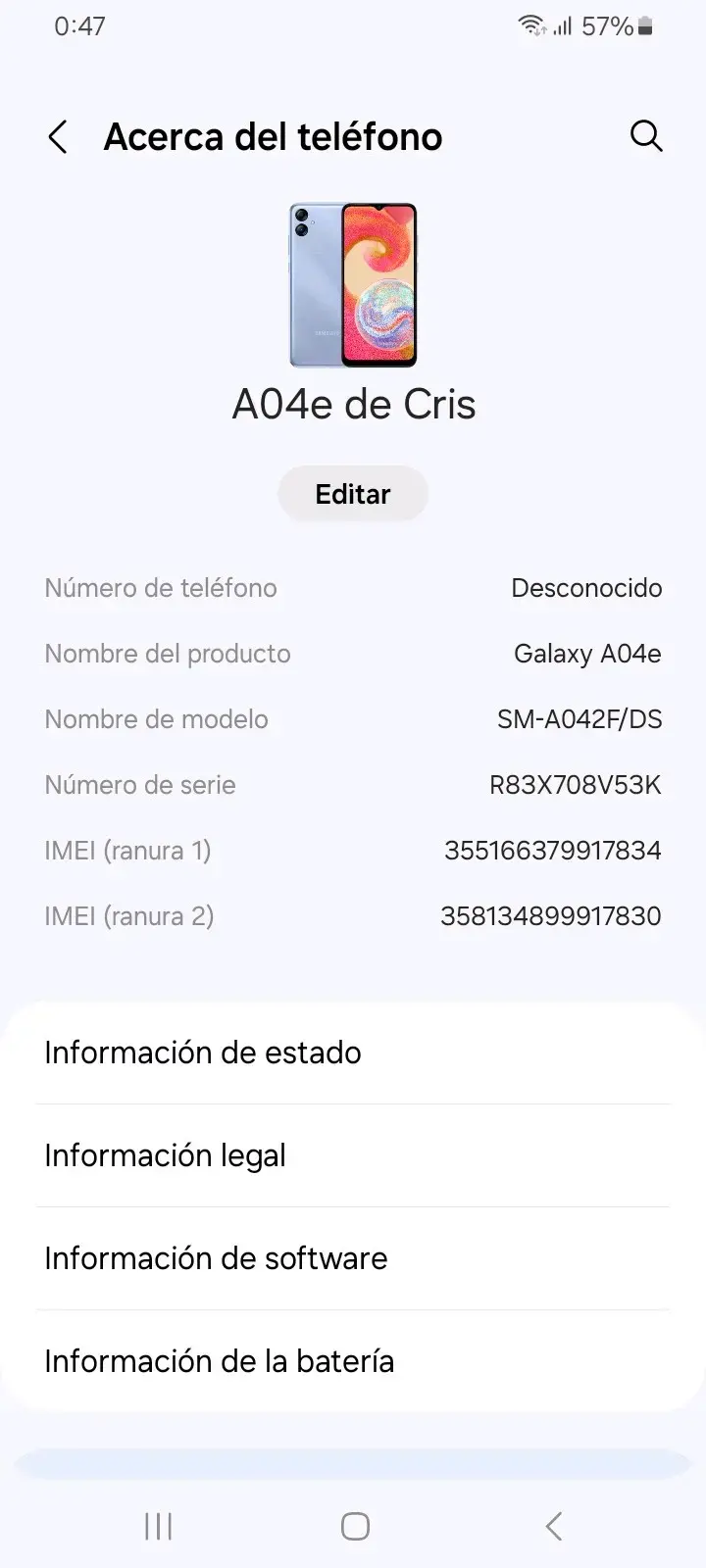 Celular Samsung Galaxy A04e Excelente estado - 2