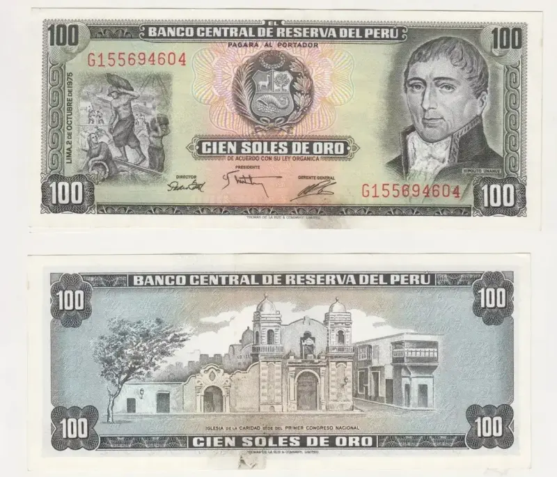 Billete Perú 100 Soles Oro 2 Octubre 1975