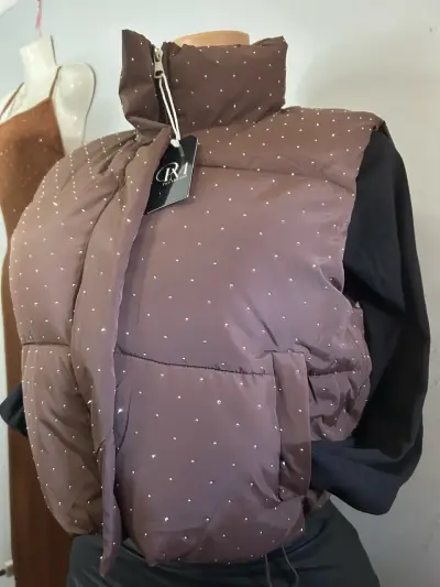 NUEVAS puffa brillo negro/crema/chocolate - miniatura 3