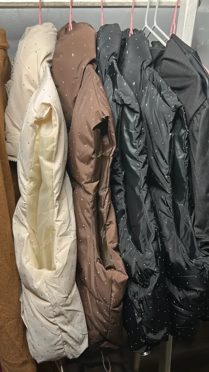NUEVAS puffa brillo negro/crema/chocolate - 5