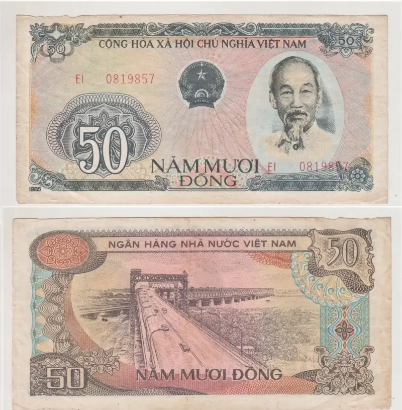 Billete Vietnam 50 Dong 1985