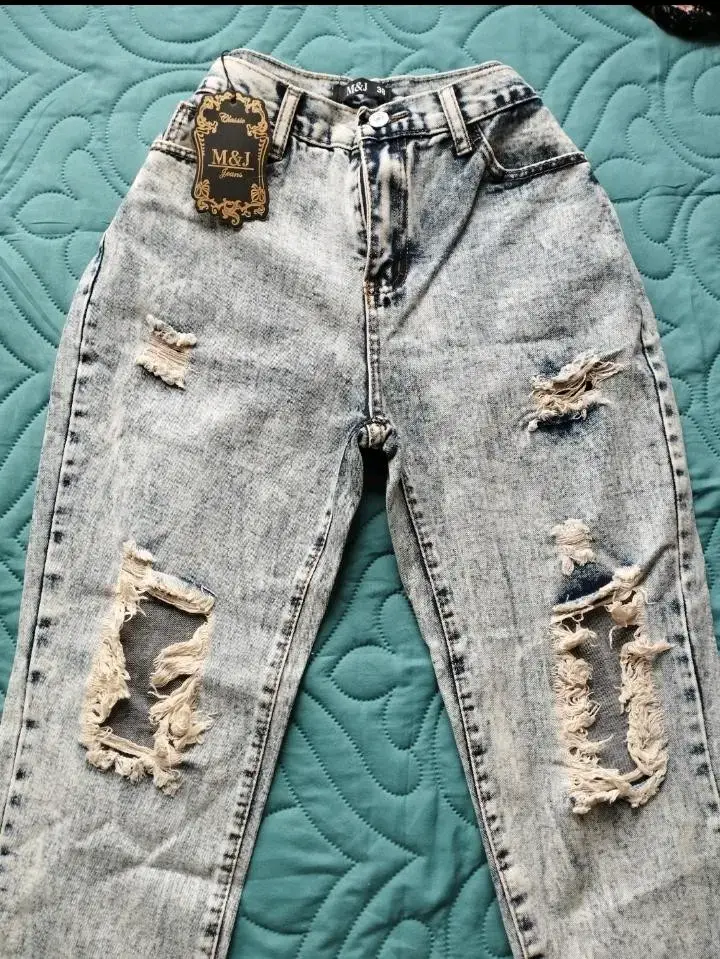 Jeans desgastados azul claro - 2