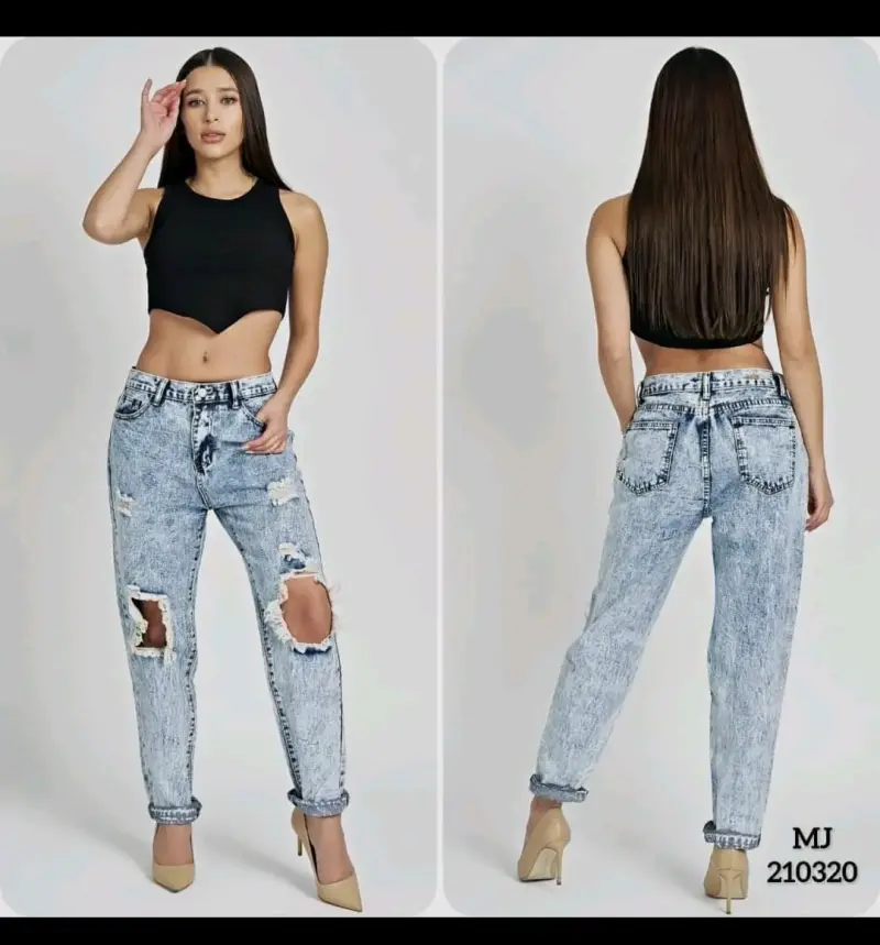 Jeans desgastados azul claro - 3