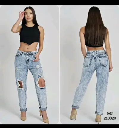 Jeans desgastados azul claro - miniatura 3