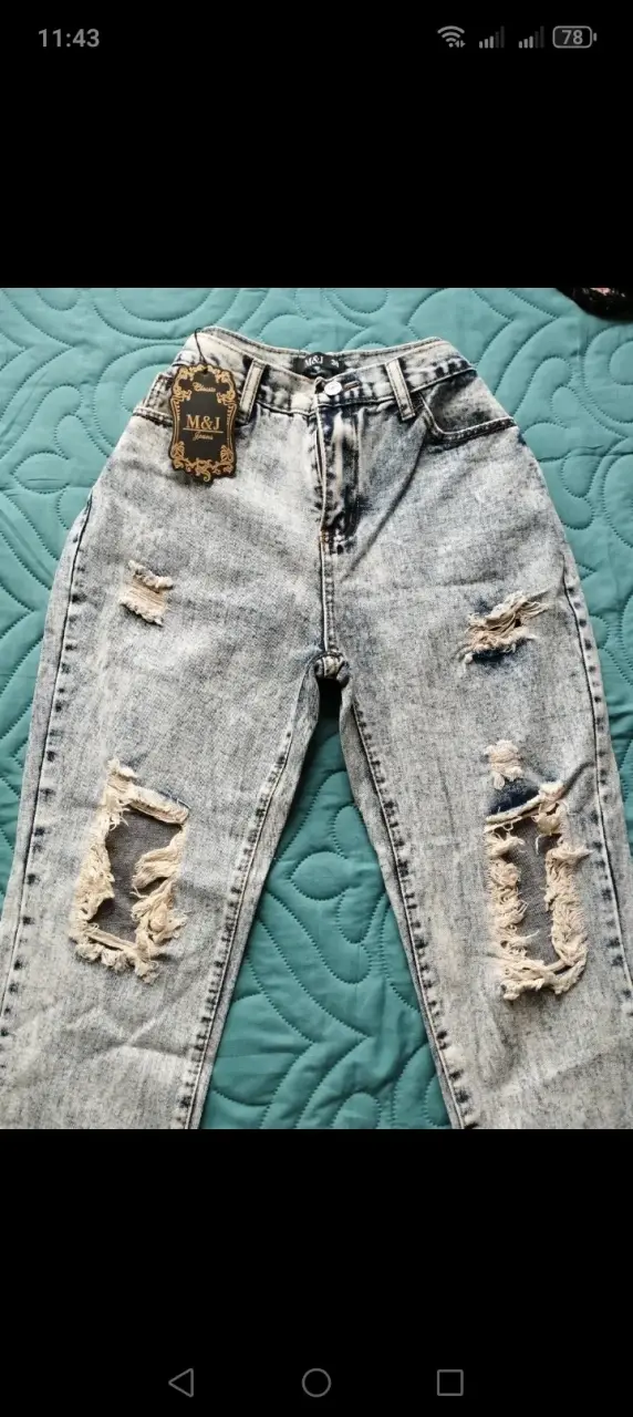Jeans desgastados azul claro - 4