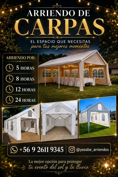 Arriendo de carpas para eventos - miniatura 1
