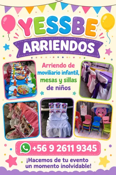 Mesas y sillas para eventos infantiles - miniatura 1