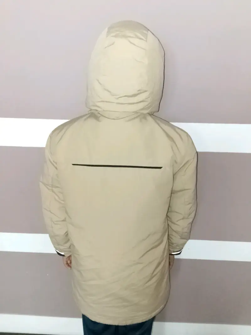 Parka beige con capucha - 5