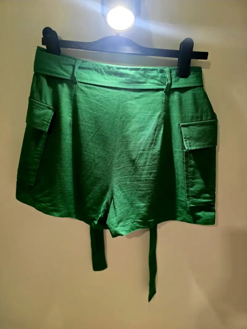 Falda - short verde con bolsillos - 6