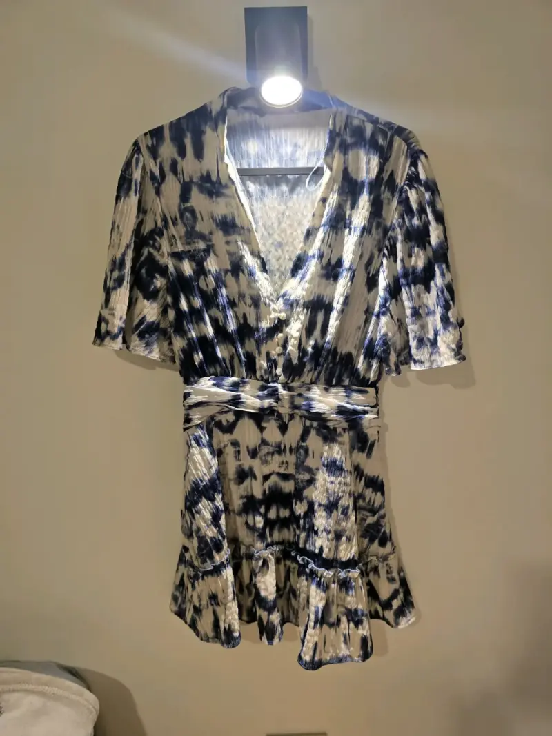 Vestido estampado manga corta - 1